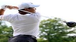 Joohyung Kim watches drive at 2022 Wyndham Championship